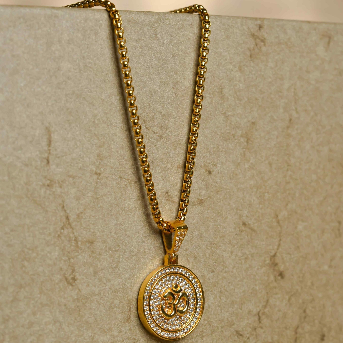 Om Symbol Pendant With Chain